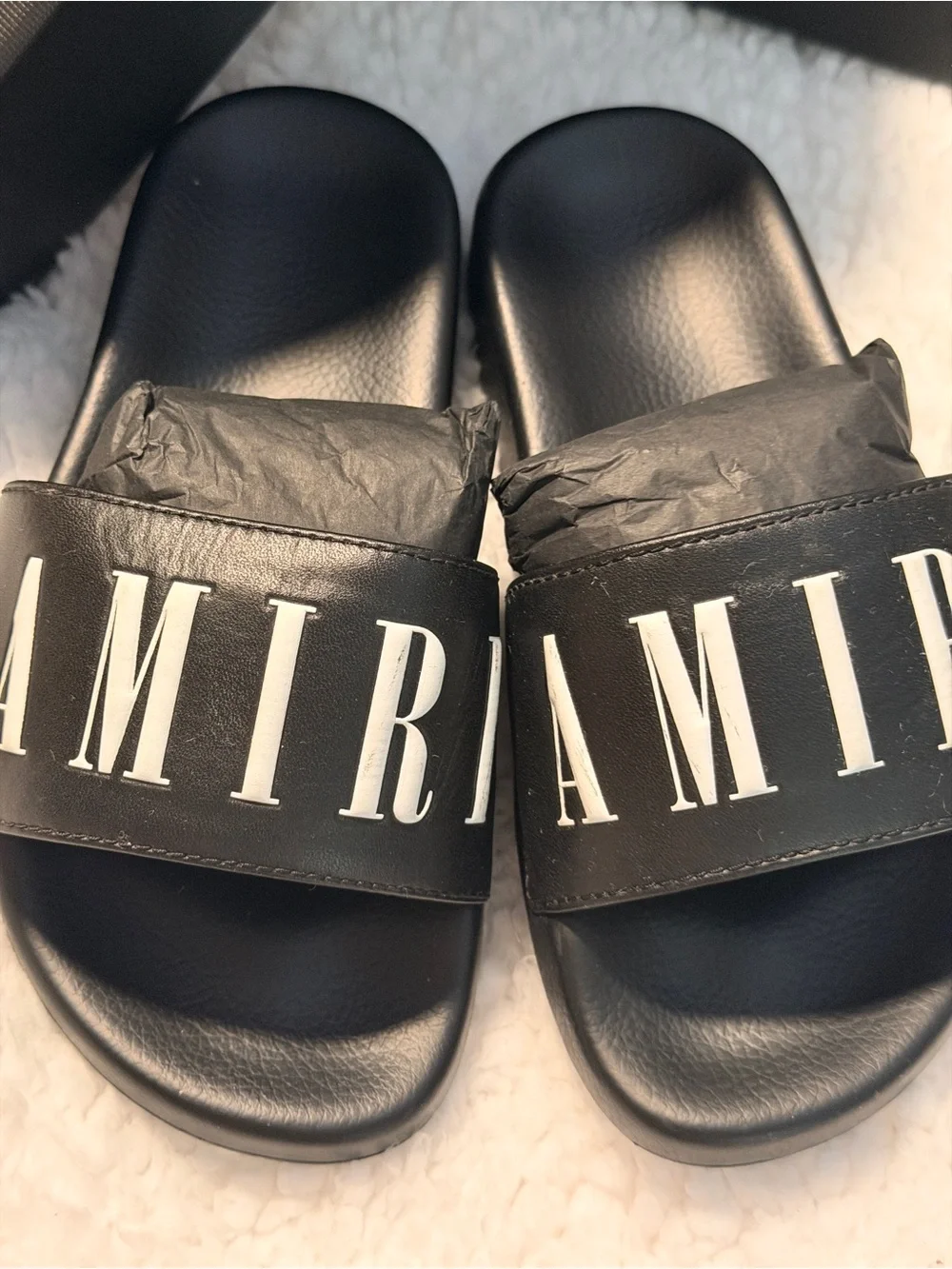 AMIRI Kids Logo Slides Sandals Black Size EU 31 US 13 w/ Box Authentic